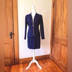 Vintage Dawn Joy “GUCCI BLUE” Skirt Suit Set